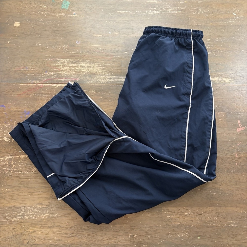 Vintage Nike Track Pants Mens Large Lined Swoosh Logo Athletic Sportswear y2k